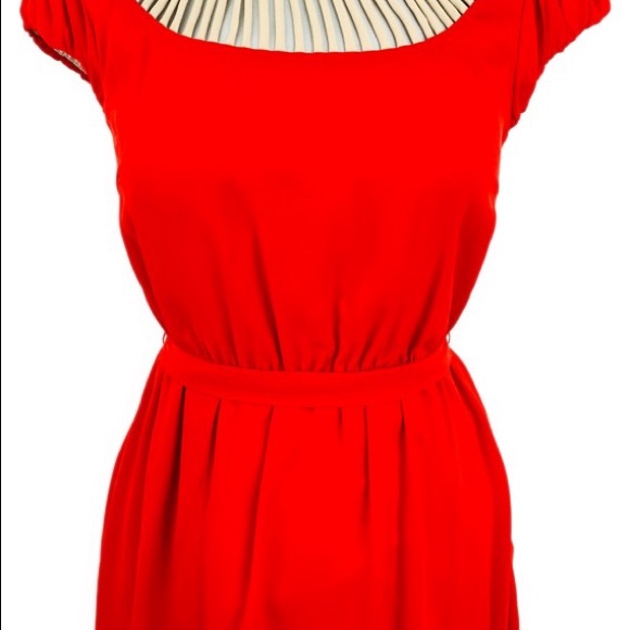 Esley Red Undertone Dark Orange Dress - Picture 6 of 6